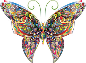 Tracery butterfly, bright gradient
