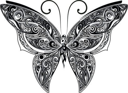 Openwork butterfly, monochrome
