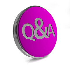 Q&A  circular icon on white background