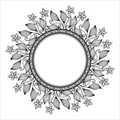 Beautiful Deco Floral Circle (Vector), Patterned frame