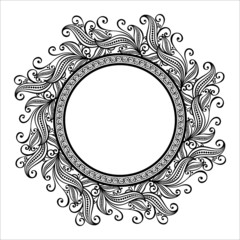Beautiful Deco Floral Circle (Vector), Patterned frame