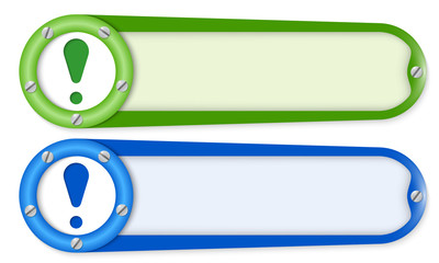Fototapeta premium set of two buttons with screws and exclamation mark
