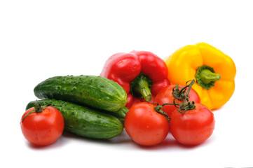 Fresh vegetables isolated on a white background