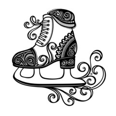 Beautiful Ornate Winter Skates (Vector), Patterned design