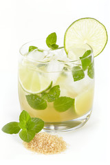 Mojito cocktail on a white background