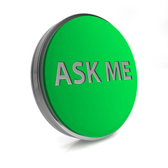 ask me circular icon on white background