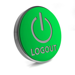 Logout circular icon on white background