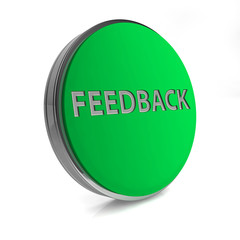 Feedback circular icon on white background