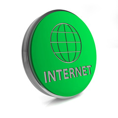 inernet circular icon on white background