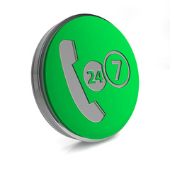 Support circular icon on white background