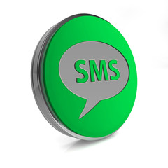 sms circular icon on white background
