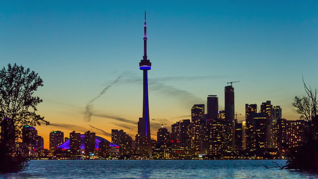Toronto Downtown skyline view from  Island Park , Canada