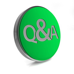 Q&A  circular icon on white background