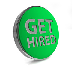 Get hired circular icon on white background