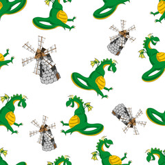 Dragon  seamless pattern