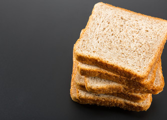 Heap of toasted bread slices