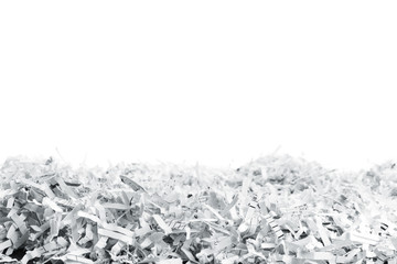 Heap of white shredded papers