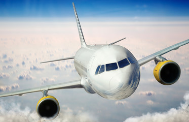 Plane is flying on the sky