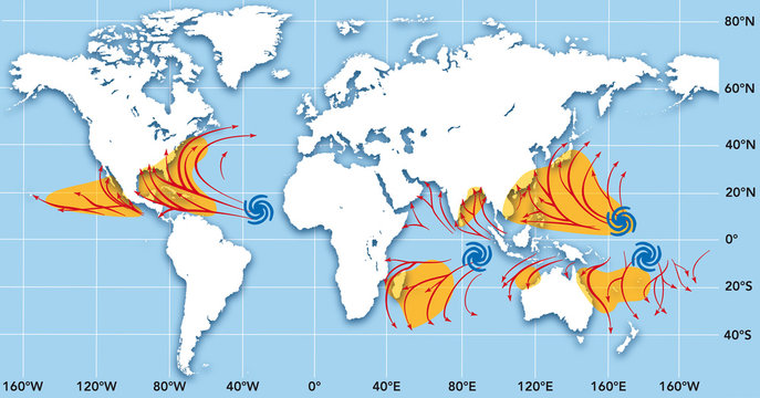 Cyclones - Zones touch&eacute;es