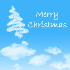Naklejka na ściany i meble Christmas Cloud on blue sky