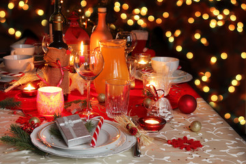 decorated christmas table