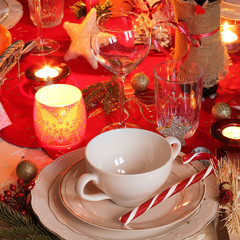 decorated christmas table