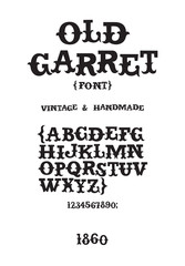 Vintage western victorian handmade font