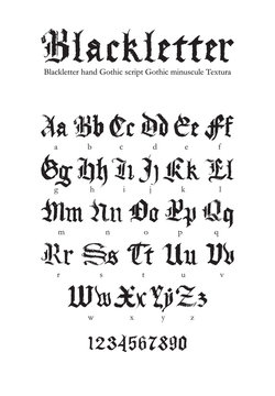 Blackletter gothic script hand-drawn font