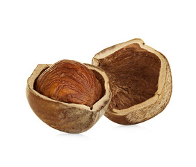 Hazelnuts isolated on a white background