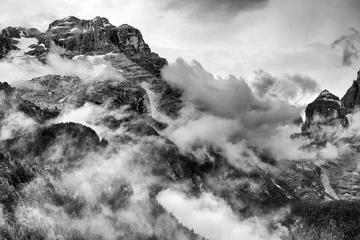 Türaufkleber Dolomiten Berge Schwarz und Weiß © Stefano Pellicciari