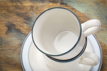 stacked coffee cups abstract