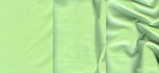 Set of light green leather textures