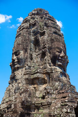 Fototapeta premium The ancient ruins of a historic Khmer temple in the temple compl