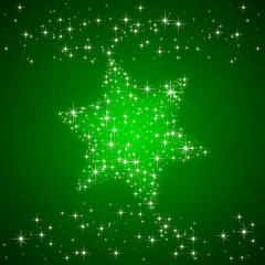 Green background with Christmas star