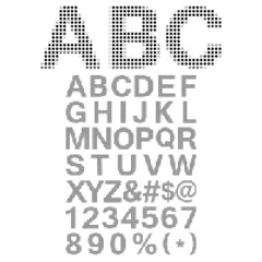 Pixel Font - Alphabets and numerals characters in retro square