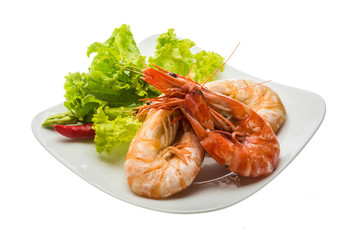 Boiled king prawns