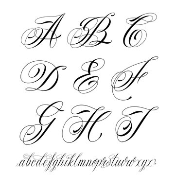 Tattoo style alphabet