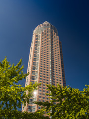 Business building, Trade Fair Tower, in Frankfurt, Germany