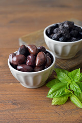 Olives in bowls