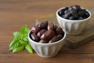 Olives in bowls