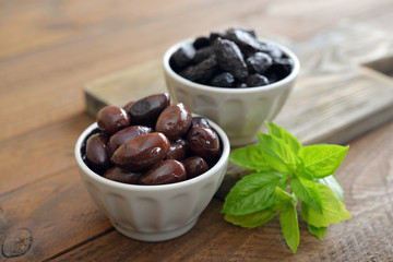 Olives in bowls