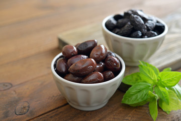 Olives in bowls