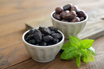 Olives in bowls