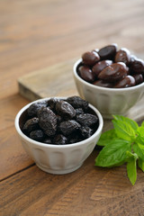 Olives in bowls