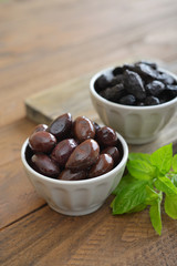 Olives in bowls