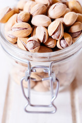 Pistachios in jar