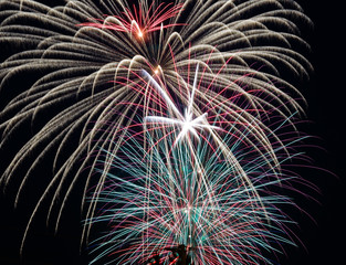 Firework exploding in the sky