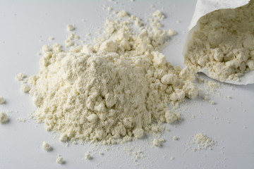 lot of flour on white base