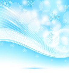Christmas wavy background with snowflakes