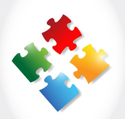 Fototapeta premium colorful puzzle pieces illustration